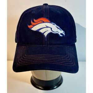 Vtg Denver Broncos Hat Cap Snapback Blue 90s Y2K Twins Enterprises Cotton Twill
